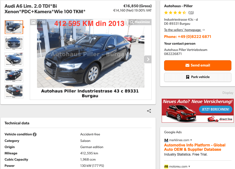 Audi A6 2.0 TDI 412595 KM - InspectorAuto