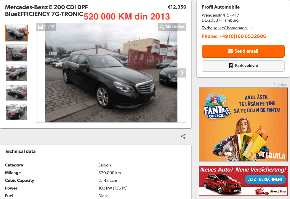 Mercedes-Benz e200 CDI 520000 KM - InspectorAuto.ro